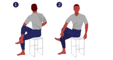 6. Вращательная растяжка нижней части спины в положении сидя